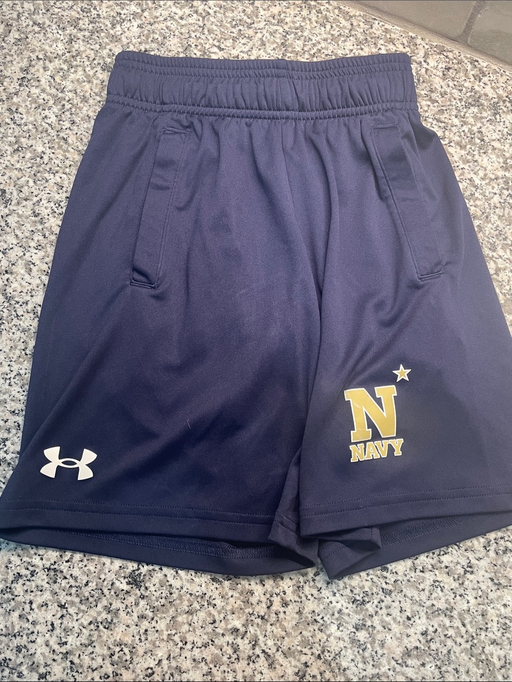 Under Armour Navy and Gold Navy Athletic Shorts